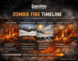 Folleto de la cronología del Incendio Zombie